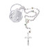 TERÇO PÉROLA COM STRASS COLORIDO - NOSSA SENHORA APARECIDA - PRATA