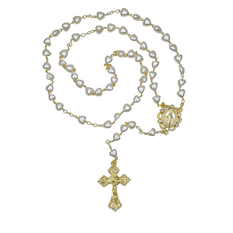 TERÇO PÉROLA CORAÇÃO - NOSSA SENHORA DAS GRAÇAS