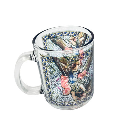 CANECA DE VIDRO - SÃO MIGUEL ARCANJO - VITRAL