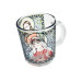 CANECA DE VIDRO - SAGRADO CORAÇÃO DE MARIA E JESUS - VITRAL