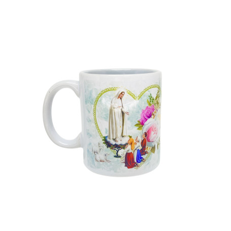 CANECA DE CERÂMICA - NOSSA SENHORA DE FÁTIMA - BRANCA