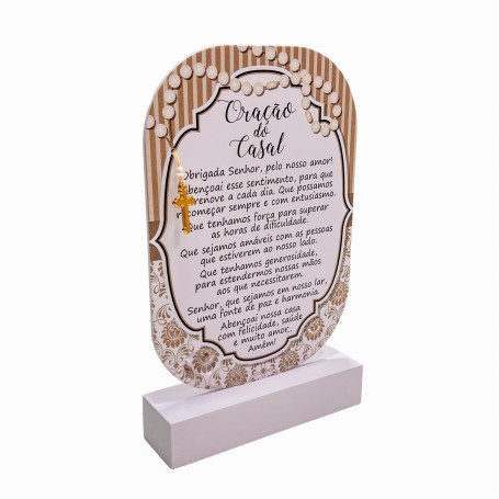 MADEIRINHA DE MESA - ORAÇÃO DO CASAL - DOURADO