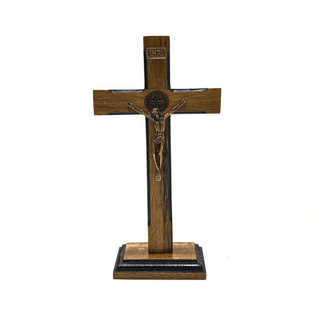 CRUCIFIXO DE MESA - SÃO BENTO - 25CM