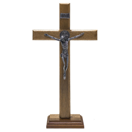 CRUCIFIXO DE MESA - SÃO BENTO  - 38CM