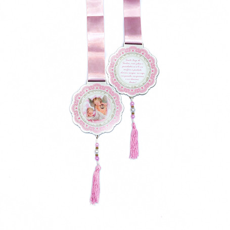 ESCAPULÁRIO DE PORTA - SANTO ANJO - ROSA