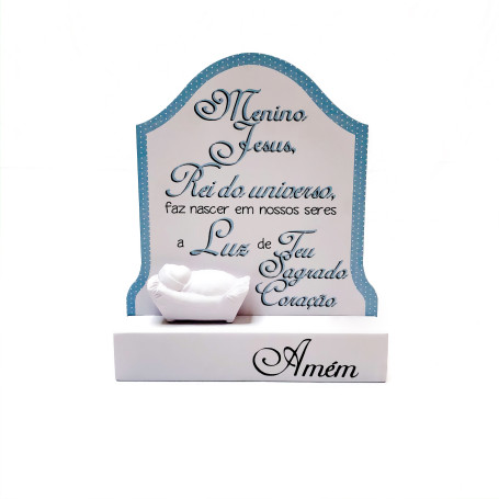 MADEIRINHA DE MESA - MENINO JESUS - AZUL