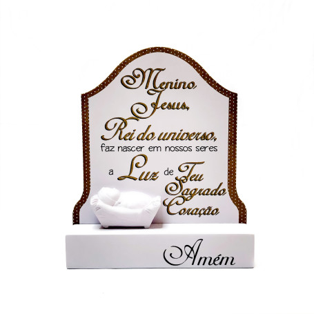 MADEIRINHA DE MESA - MENINO JESUS - MARROM