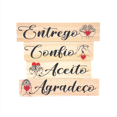 ENFEITE DE MESA - ENTREGO, CONFIO, ACEITO, AGRADEÇO