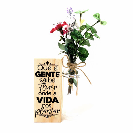 ENFEITE DE MESA - TUBETE COM FLORES